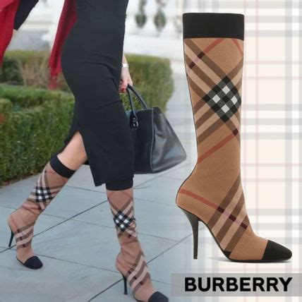 burberry plaid boots high heel|bloomingdale's burberry.